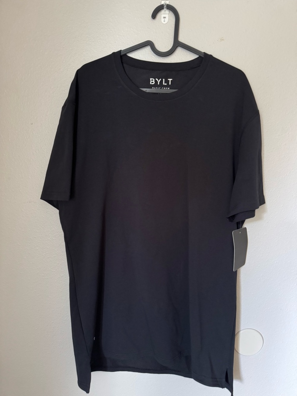 BYLT Basics Black Short Sleeve Crew Tee - Minimal Silhouette
